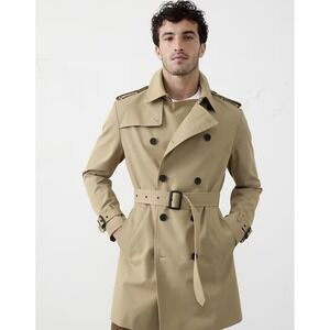 NEW! Banana Republic Tailored Performance Trench Coat  Khaki Brown SZ XL